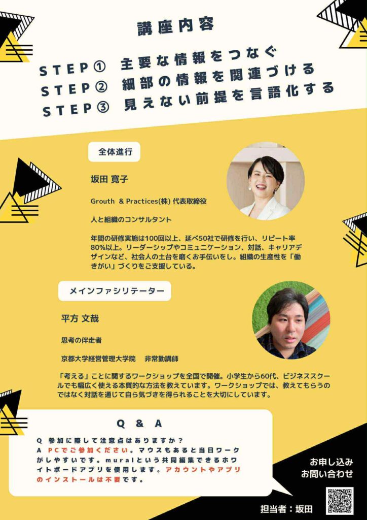 講師紹介:坂田寛子・平方文哉/問題整理ワークショップ